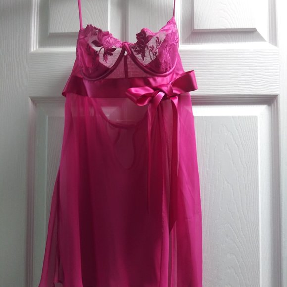 Victorias Secret Fucia Baby Doll 34 B - Picture 1 of 3